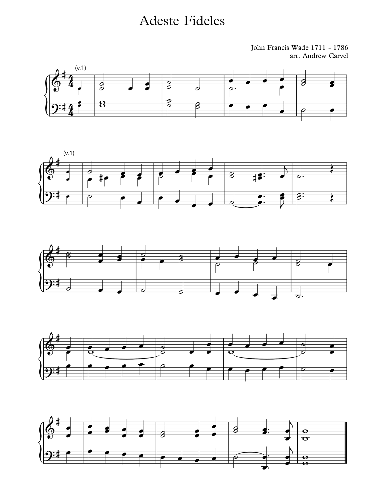 image of Adeste Fideles score
