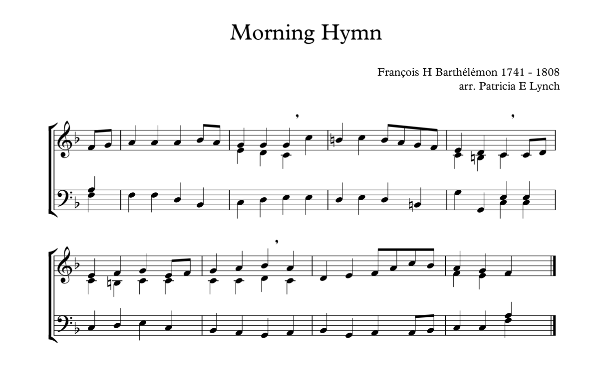 image of morning hymn full score