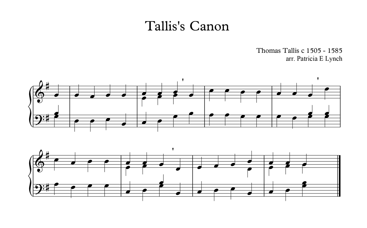 image of tallis's canon full score